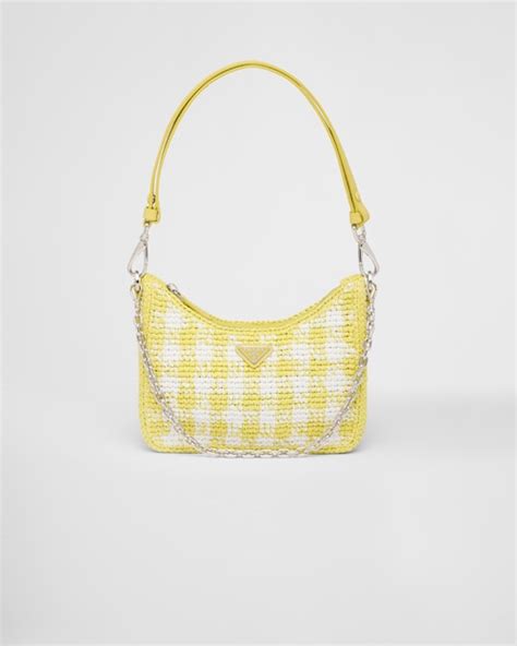 prada raffia mini|Citron Yellow Prada Re.